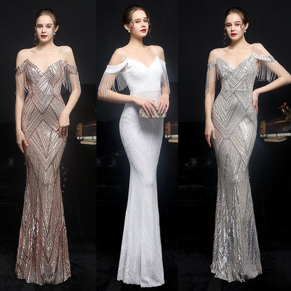 Silver Maxi Elbise