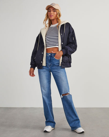 Campus Oversized Hooded Bomber Mont