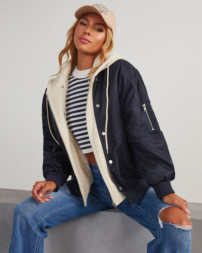 Campus Oversized Hooded Bomber Mont