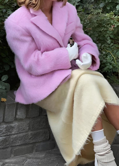 Bella Oversize Yün Dokulu Blazer Kaban