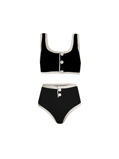 Jacoby Düğmeli Bikini Siyah İkili Takım