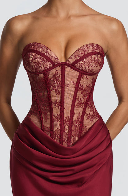 Kathleen Maxi Elbise - Bordo