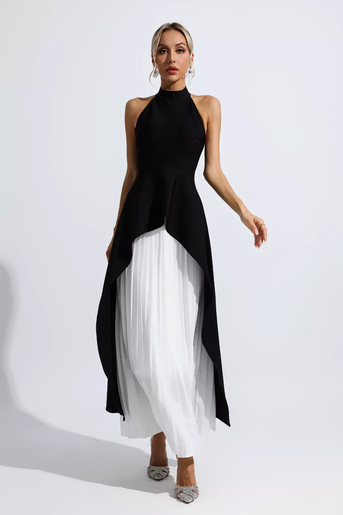 Kamryn Czarno-biały zestaw spódnic maxi