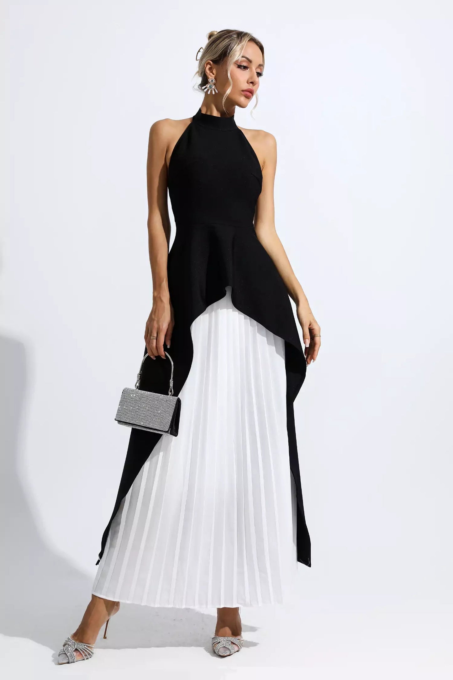 Kamryn Czarno-biały zestaw spódnic maxi