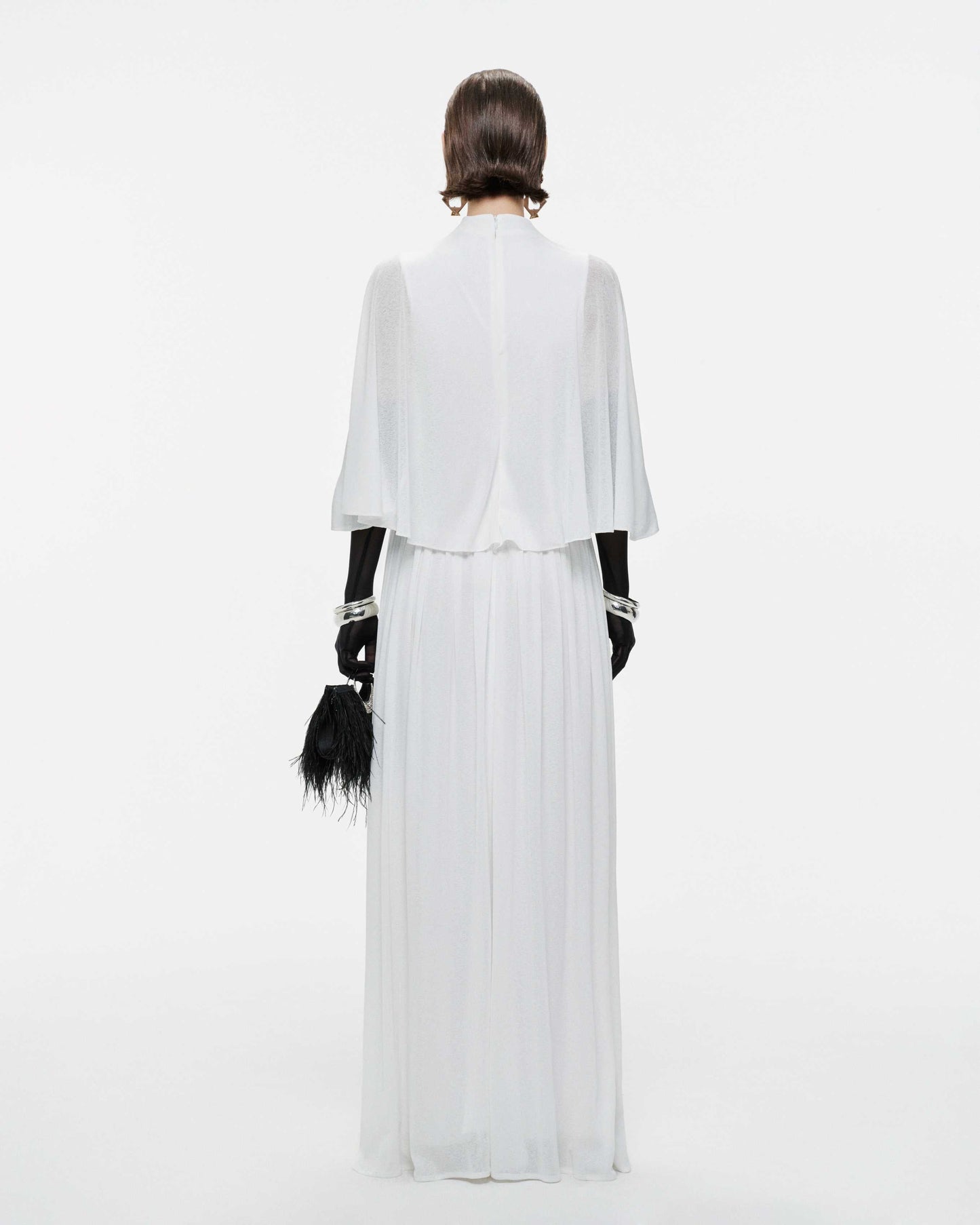 Guinevere Beyaz Pelerin Maxi Elbise