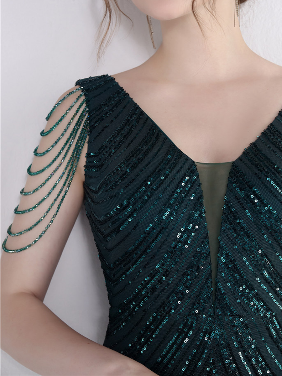 Fiona Boncuk Zincir Maxi Elbise