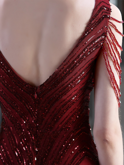 Fiona Boncuk Zincir Maxi Elbise