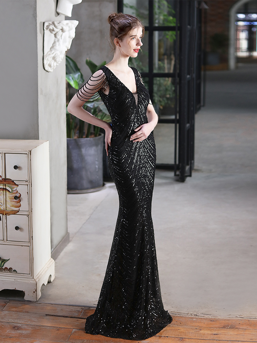 Fiona Boncuk Zincir Maxi Elbise