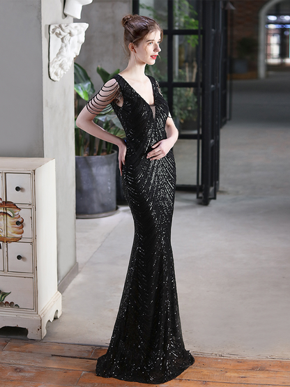 Fiona Boncuk Zincir Maxi Elbise