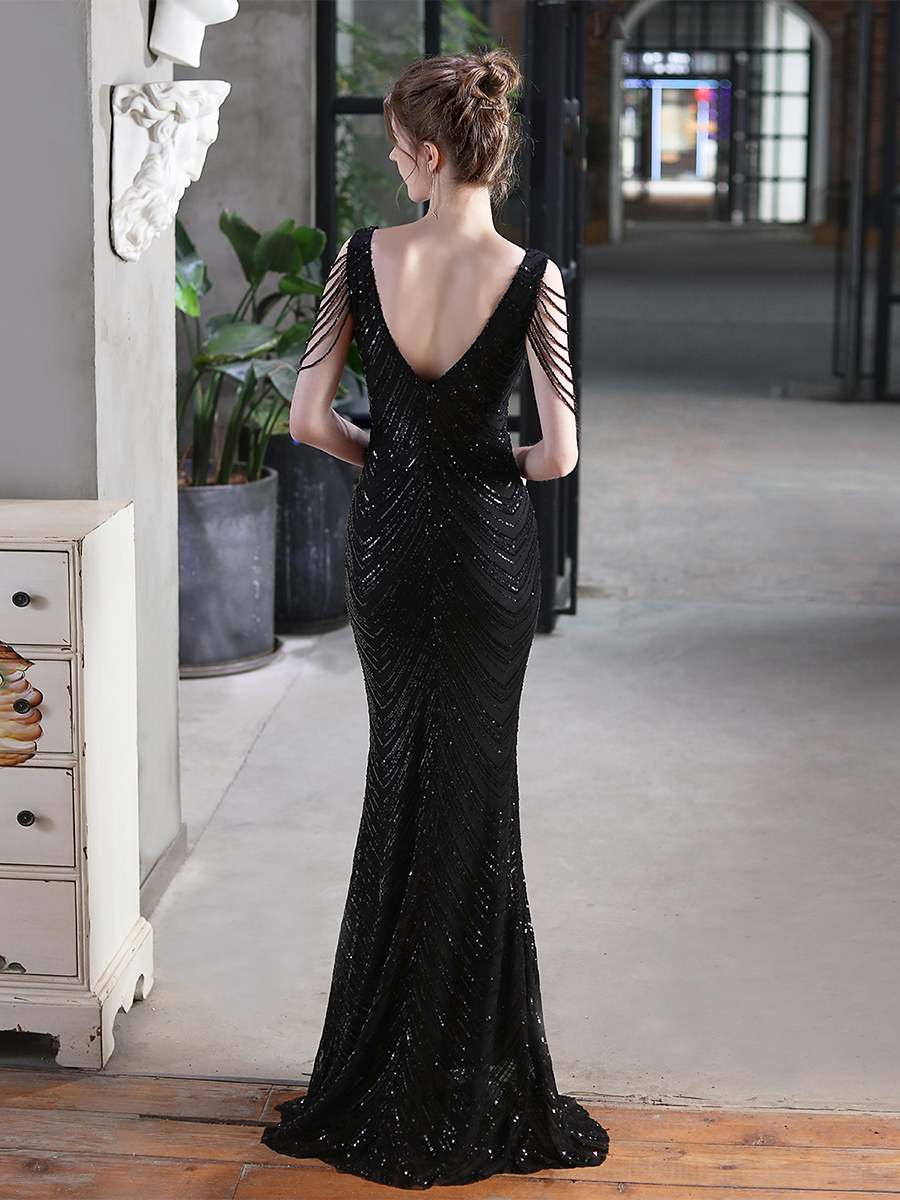 Fiona Boncuk Zincir Maxi Elbise