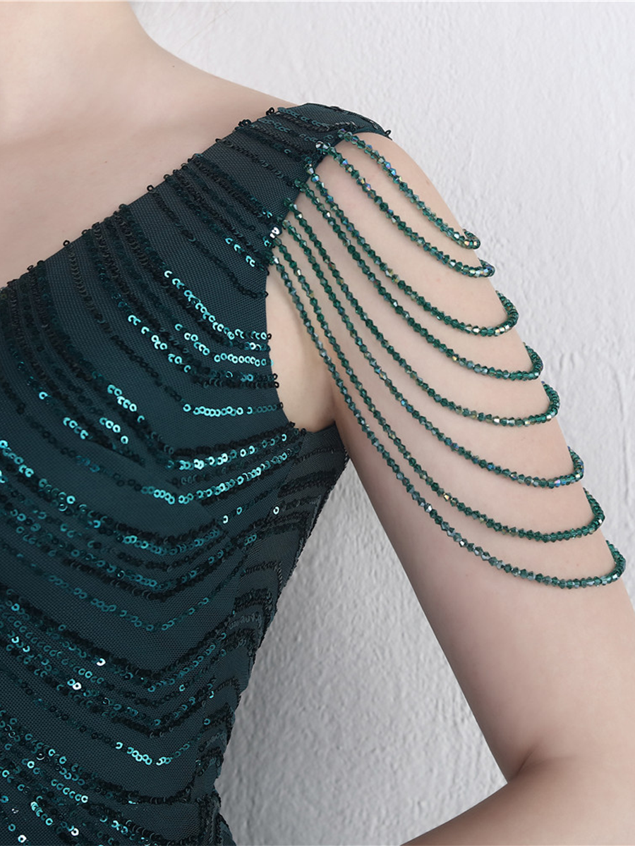 Fiona Boncuk Zincir Maxi Elbise