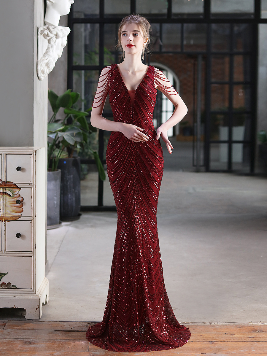 Fiona Boncuk Zincir Maxi Elbise