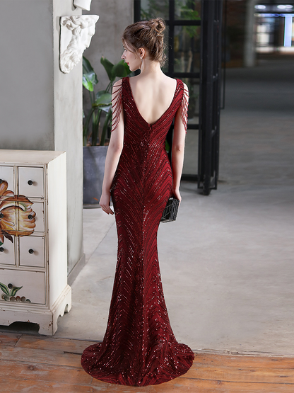 Fiona Boncuk Zincir Maxi Elbise