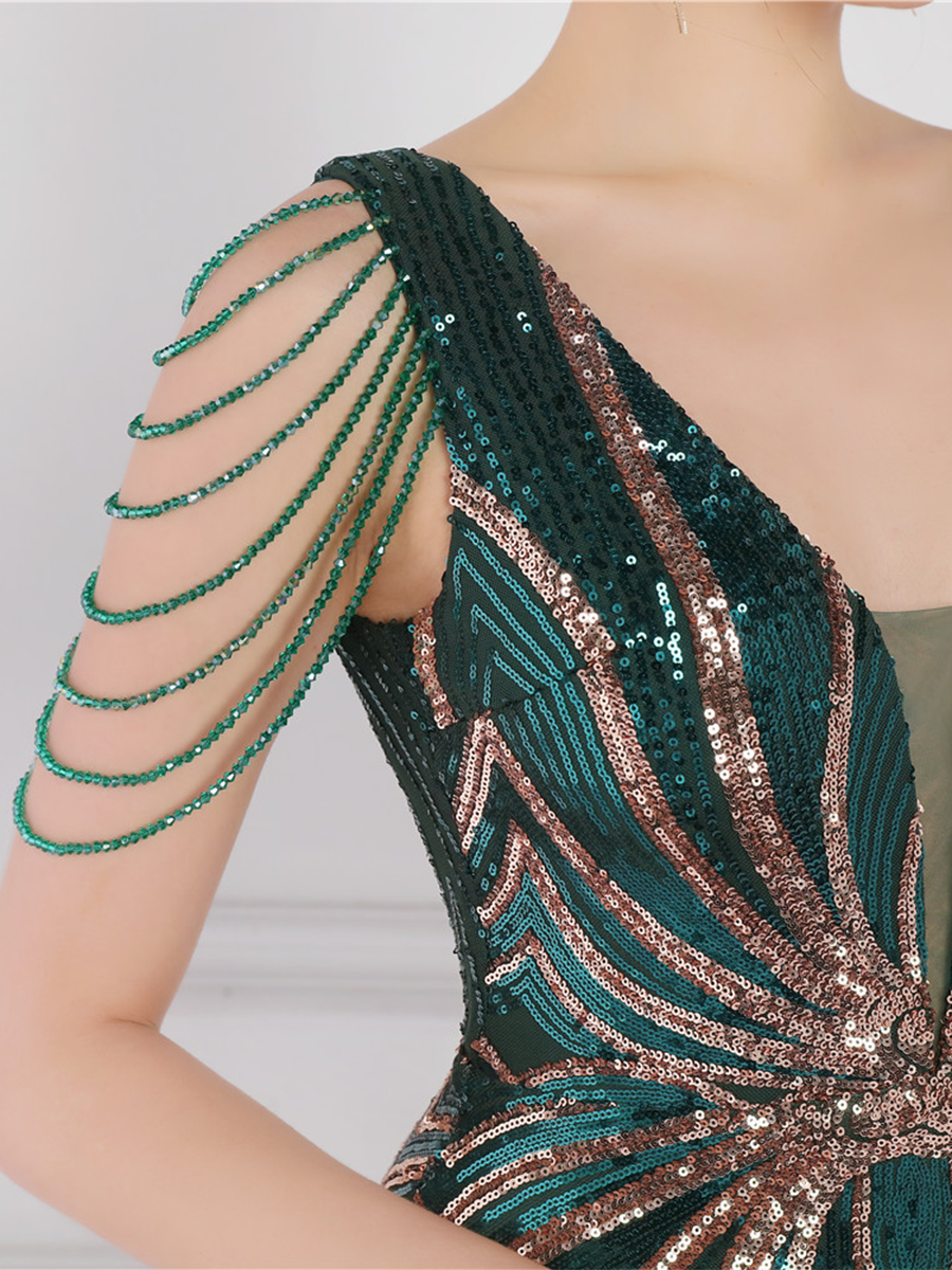 Soleil V Yaka Zarif Maxi Elbisesi