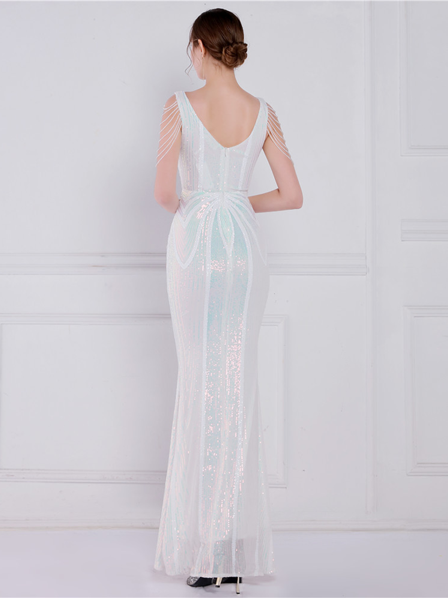 Soleil V Yaka Zarif Maxi Elbisesi