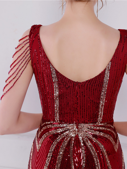 Soleil V Yaka Zarif Maxi Elbisesi