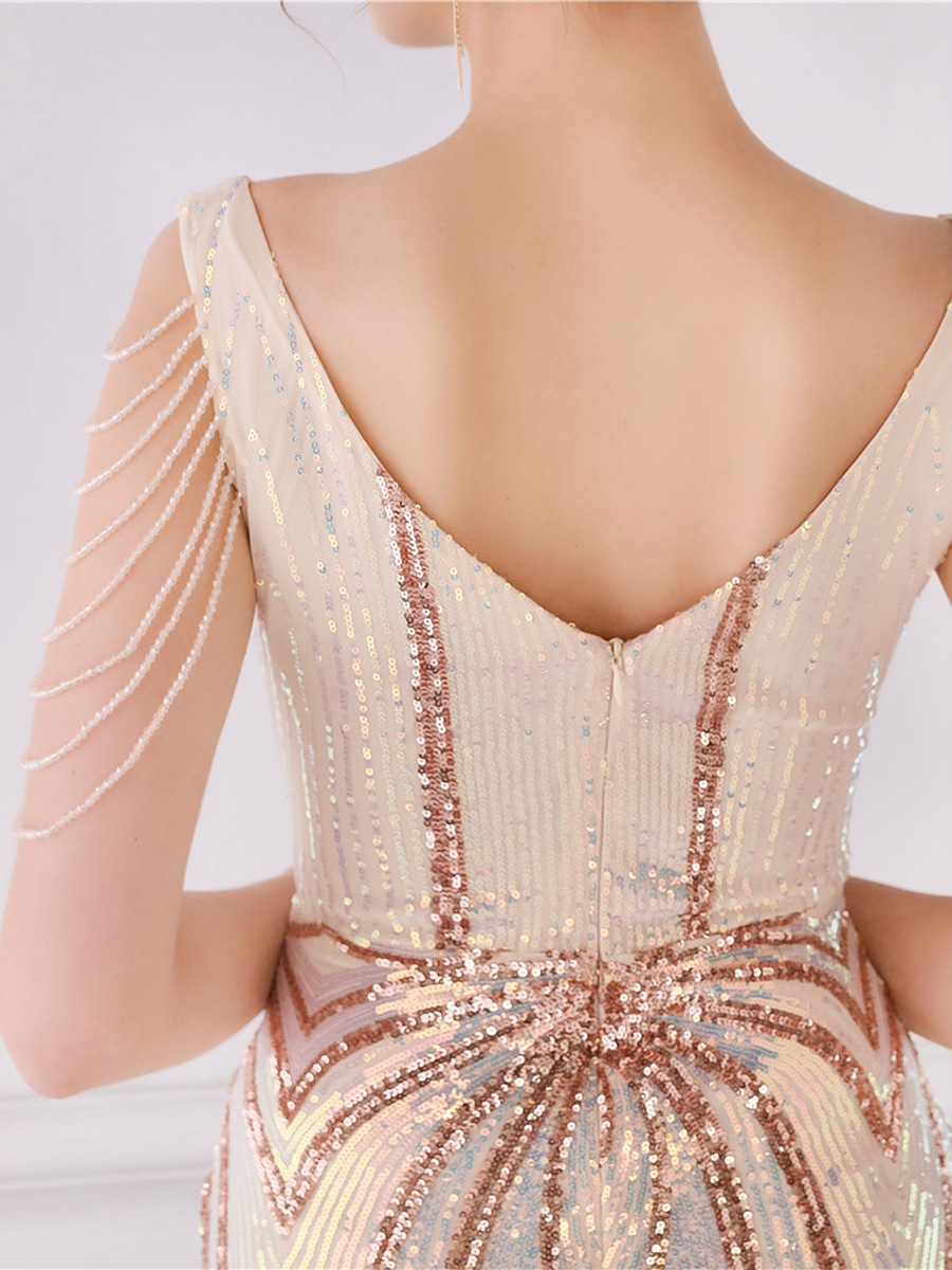 Soleil V Yaka Zarif Maxi Elbisesi