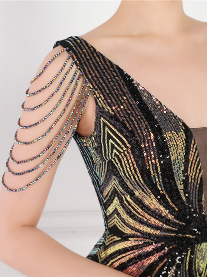 Soleil V Yaka Zarif Maxi Elbisesi