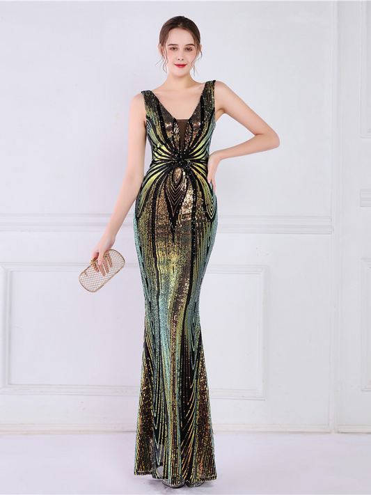 Talia V Yaka Maxi Elbisesi