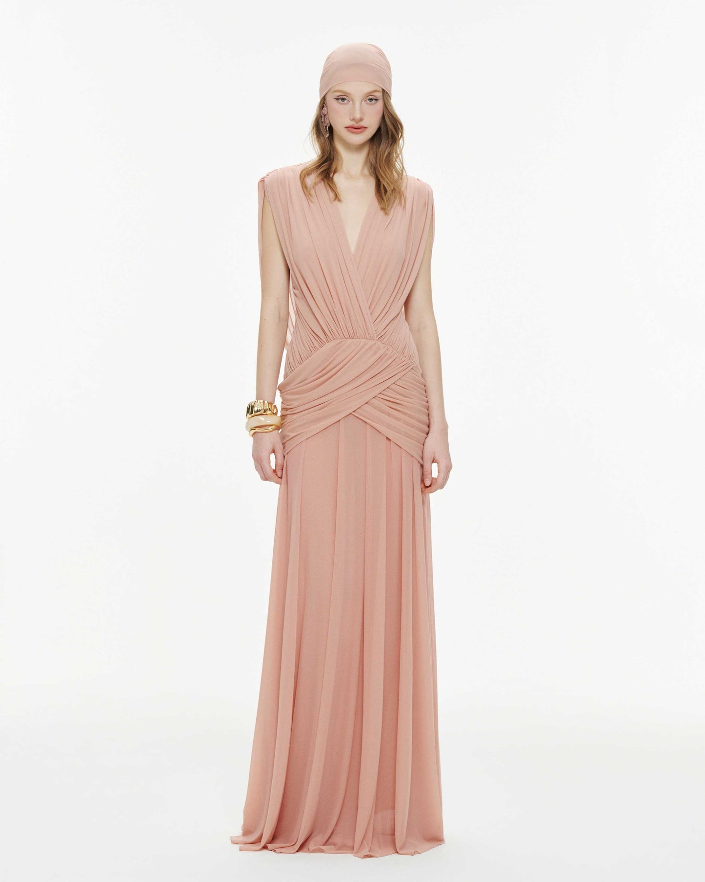 Fleur Maxi Elbise-Pastel Şeftali