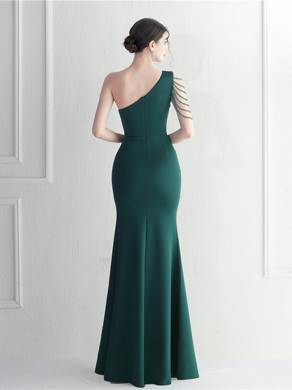 Saoirse Tek Omuz Kesimli Maxi Elbise