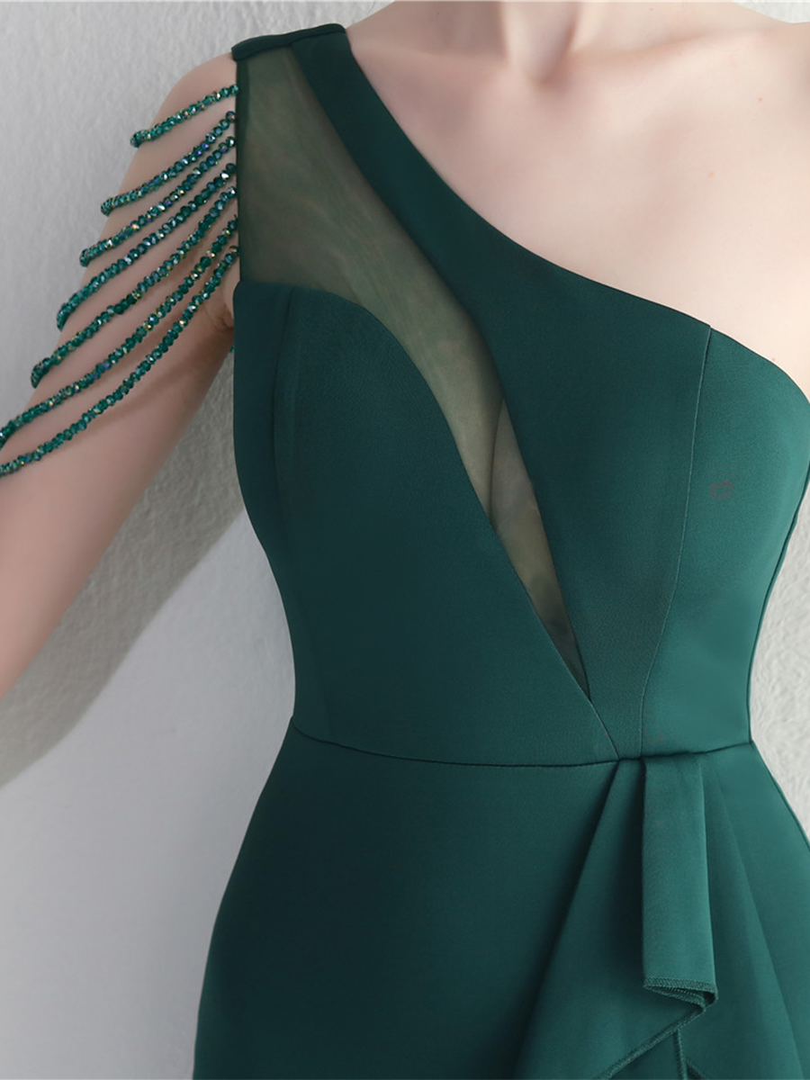 Saoirse Tek Omuz Kesimli Maxi Elbise