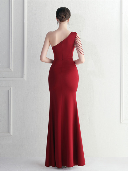 Saoirse Tek Omuz Kesimli Maxi Elbise