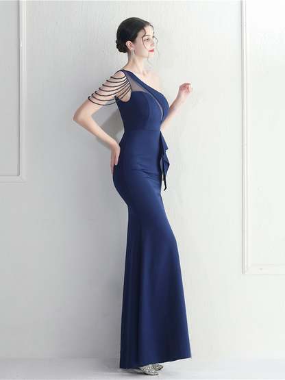 Saoirse Tek Omuz Kesimli Maxi Elbise