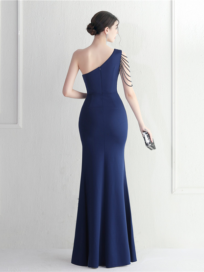 Saoirse Tek Omuz Kesimli Maxi Elbise