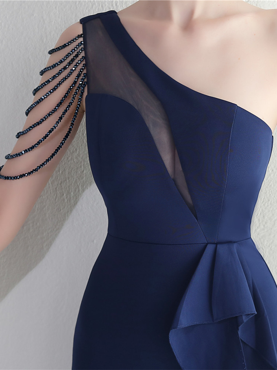 Saoirse Tek Omuz Kesimli Maxi Elbise