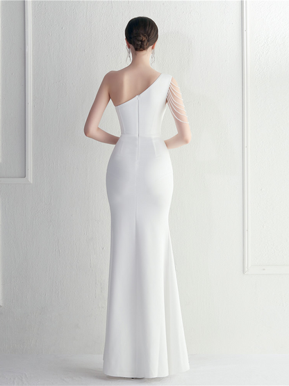 Saoirse Tek Omuz Kesimli Maxi Elbise