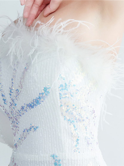 Idalia Zarif Tüy Süslemeli Maxi Elbise