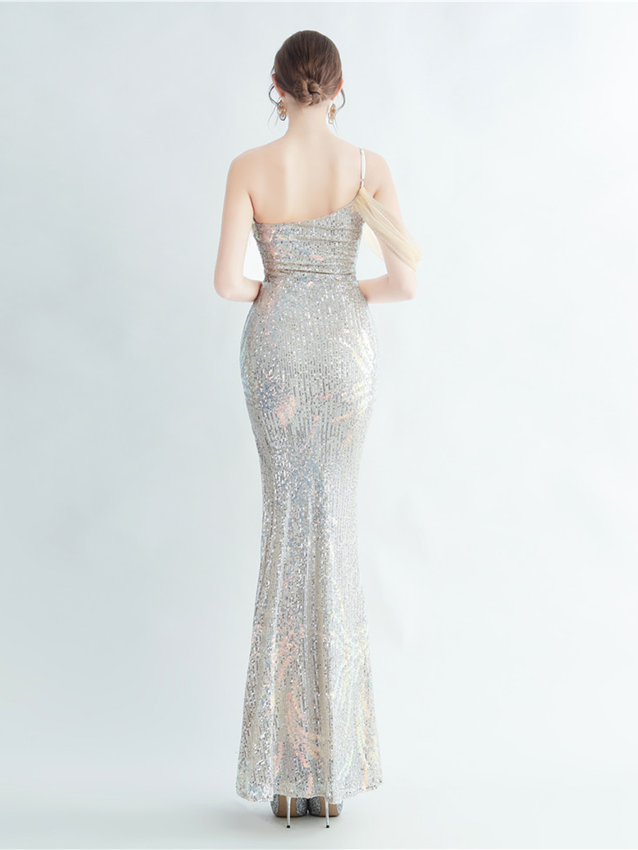 Idalia Zarif Tüy Süslemeli Maxi Elbise