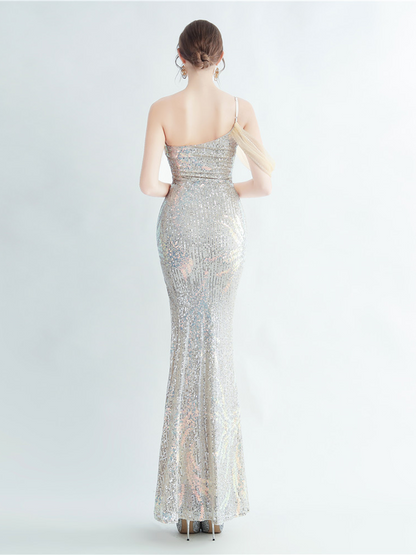 Idalia Zarif Tüy Süslemeli Maxi Elbise