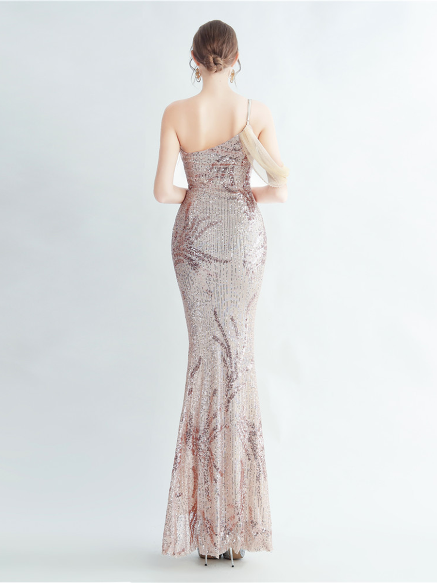 Idalia Zarif Tüy Süslemeli Maxi Elbise