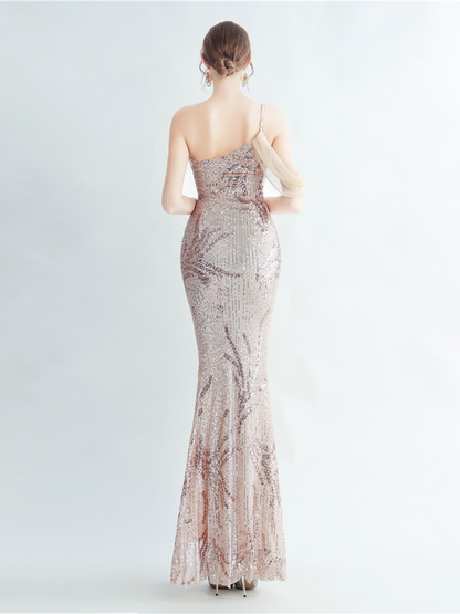 Idalia Zarif Tüy Süslemeli Maxi Elbise