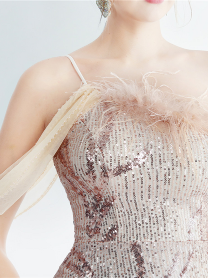 Idalia Zarif Tüy Süslemeli Maxi Elbise