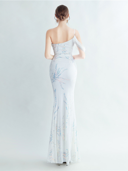 Idalia Zarif Tüy Süslemeli Maxi Elbise