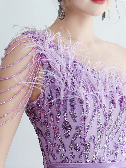 Amara Tüy Boncuk Zincirli Maxi Elbise