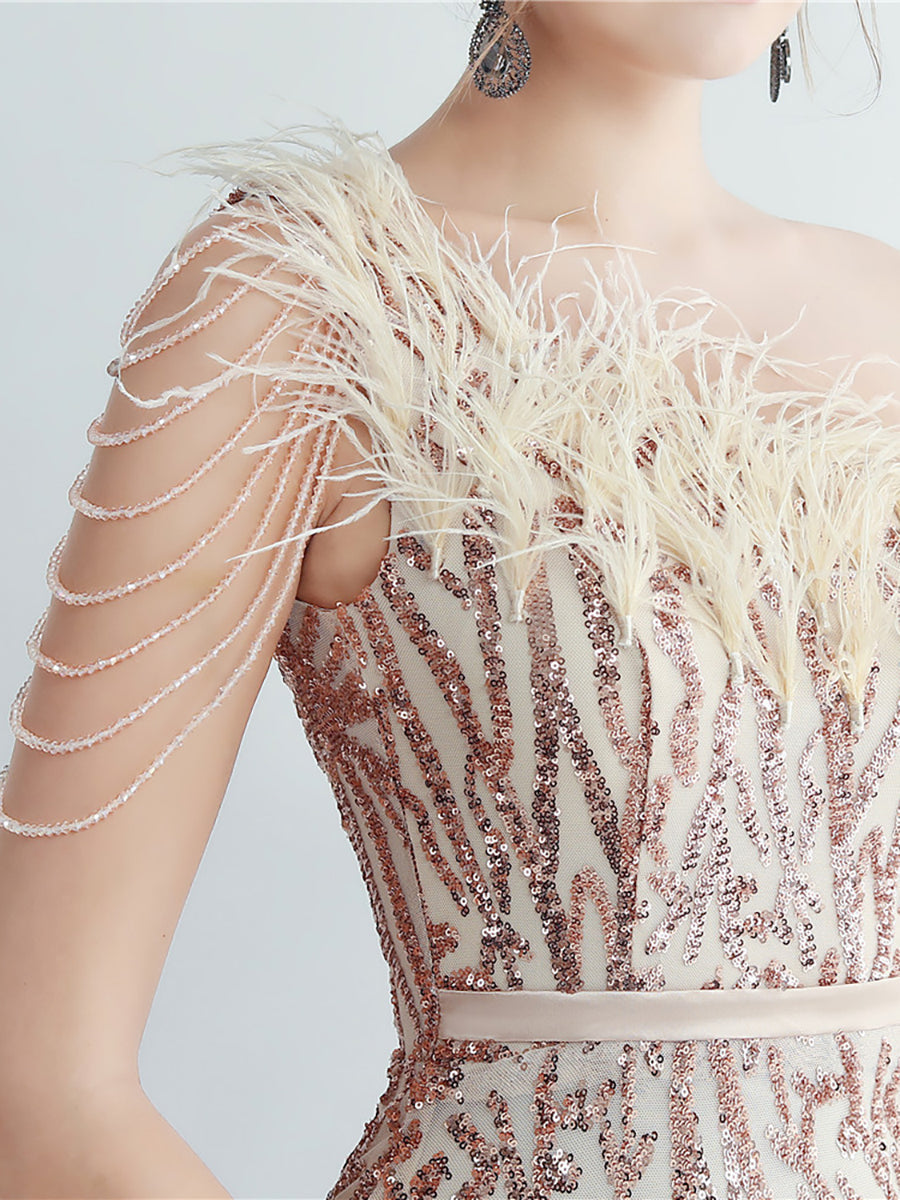 Amara Tüy Boncuk Zincirli Maxi Elbise