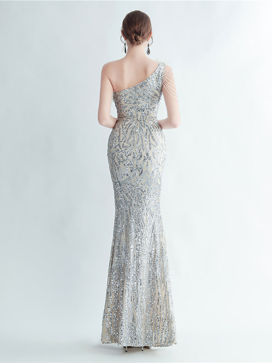 Amara Tüy Boncuk Zincirli Maxi Elbise