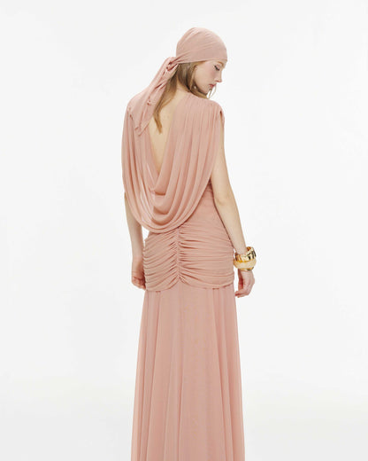 Fleur Maxi Elbise-Pastel Şeftali