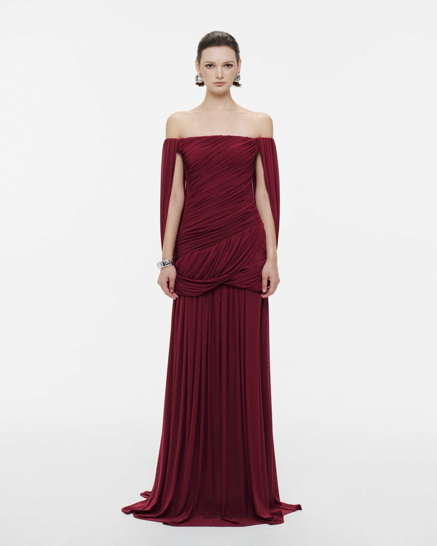 Avril Maxi Elbise-Bordo