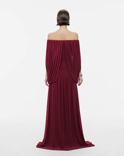 Avril Maxi Elbise-Bordo