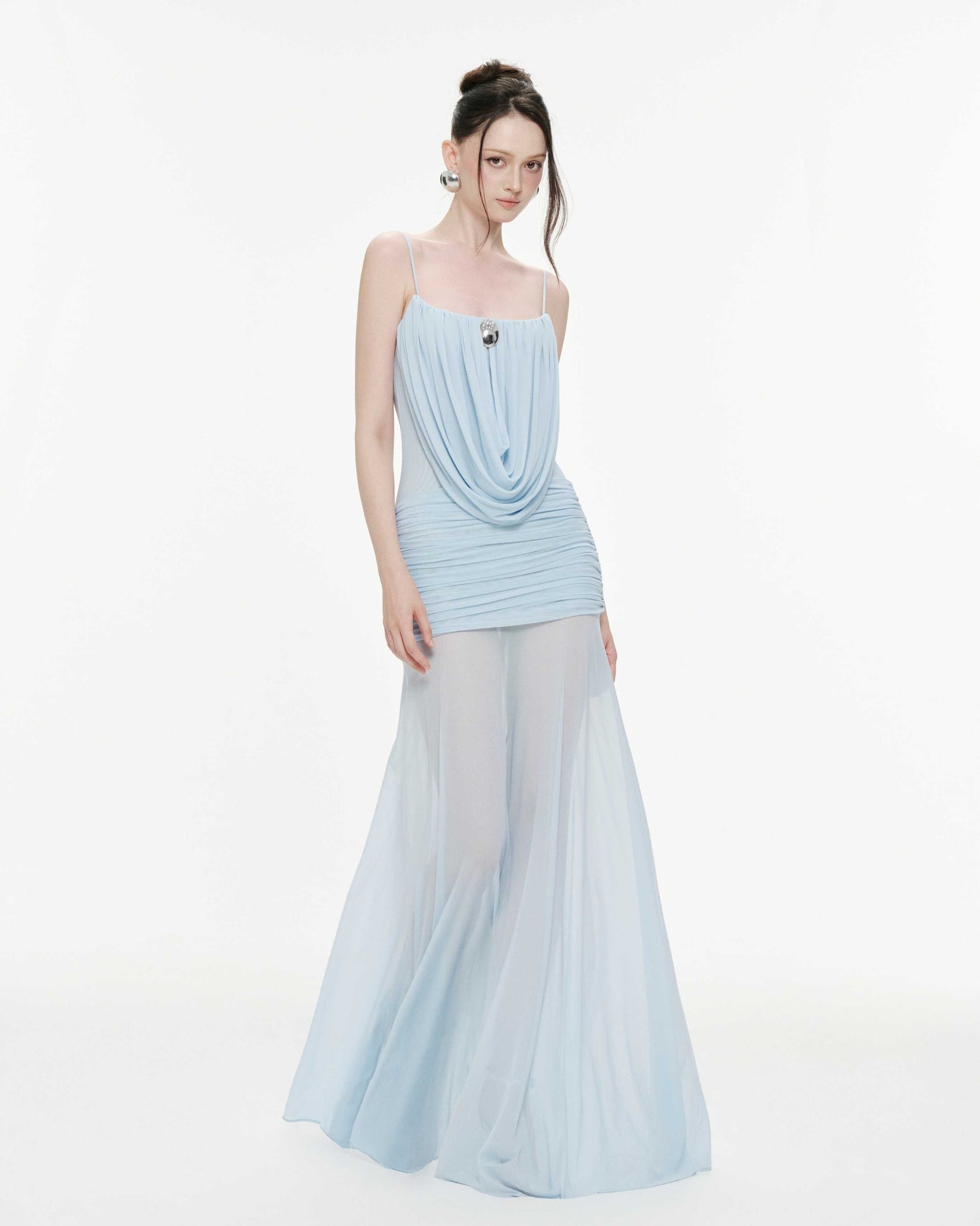 Marigold Maxi Elbise-Mavi