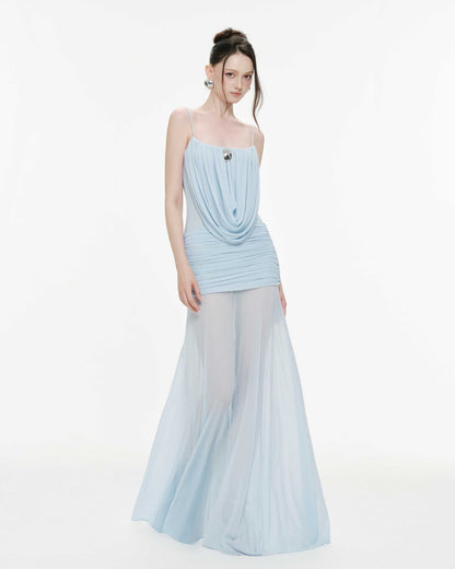Marigold Maxi Elbise-Mavi