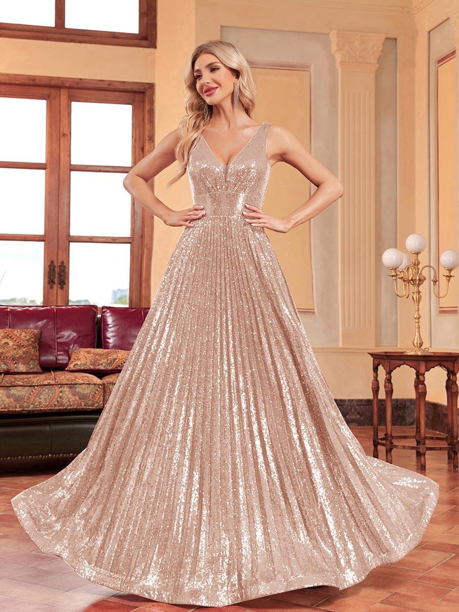 Jaleh V Yaka Maxi Elbisesi