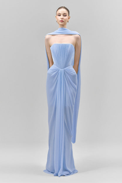 Marivelle Maxi Elbise-Mavi