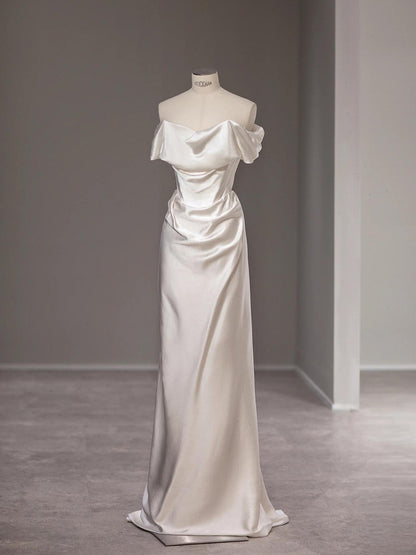 Celandine Drapeli Saten Balık Kesim Maxi Elbise