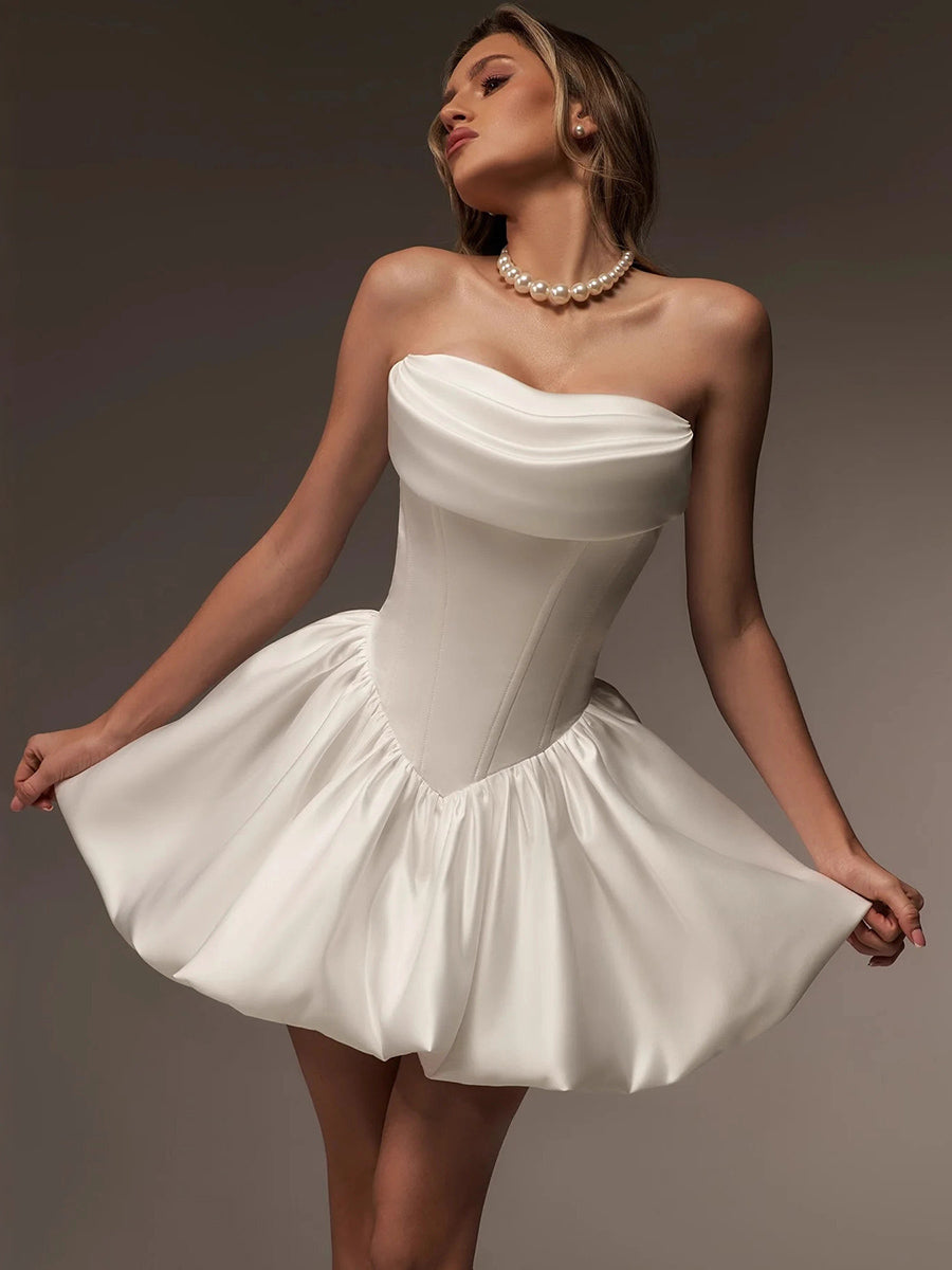 Jovienne Saten Mini Elbise